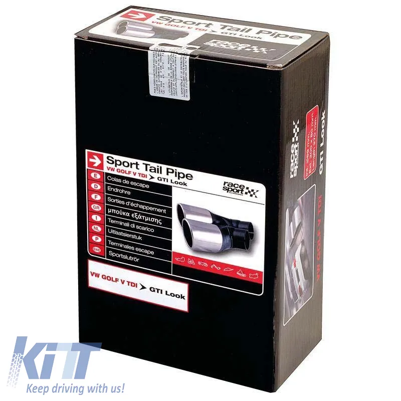 Exhaust Pipe Double GTI Look suitable for VW Golf V (5) TDI 4008GTI 1 Pc