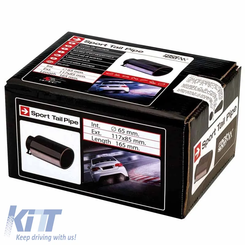 Exhaust Pipe Universal Black F65mm Oval 400870G 1 Pc