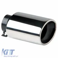 Exhaust Pipe Universal Chrome F65mm Oval 4008070 1 Pc-image-6295653