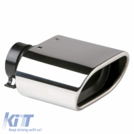 Exhaust Pipe Universal Chrome F65mm Rectangular 4008075 1 Pc