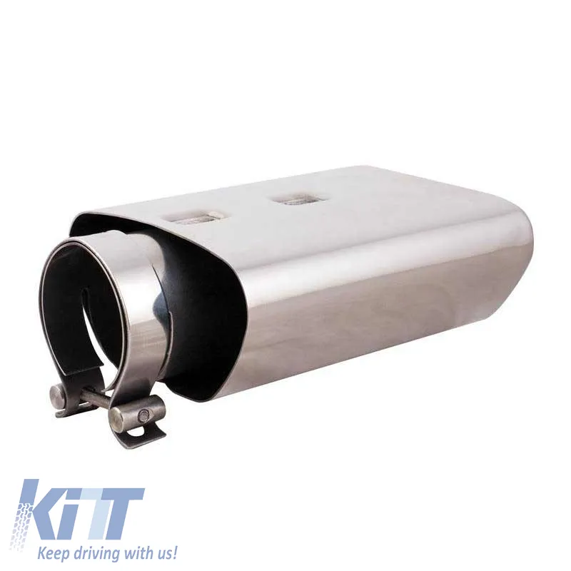 Exhaust Pipe Universal Silver suitable for Opel Astra OPC Look 4008OPC 1 Pc