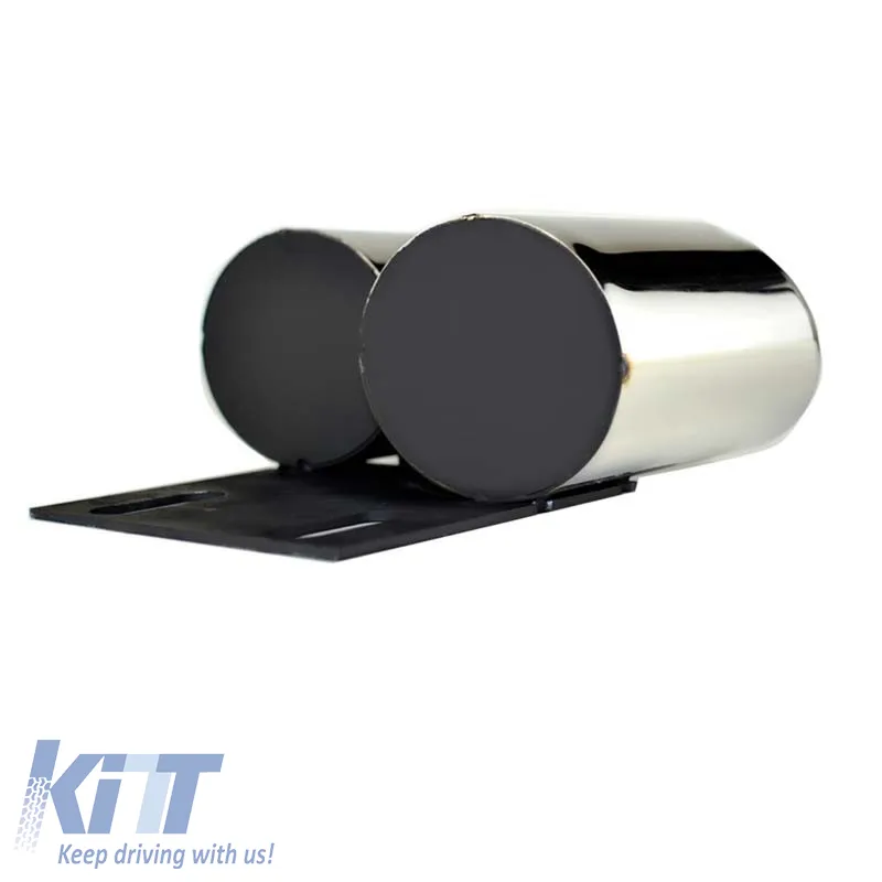 Exhaust Pipes Double Suitable for Audi A3 8V 12-15 S3 Look 2 Pcs