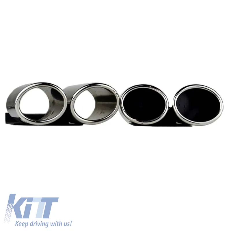 Exhaust Pipes Double Suitable for Audi A3 8V 12-15 S3 Look 2 Pcs