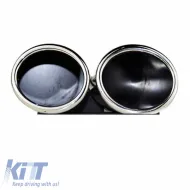 Exhaust Pipes Double Suitable for Audi A3 8V 12-15 S3 Look 2 Pcs-image-6295636