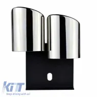 Exhaust Pipes Double Suitable for Audi A3 8V 12-15 S3 Look 2 Pcs-image-6295637