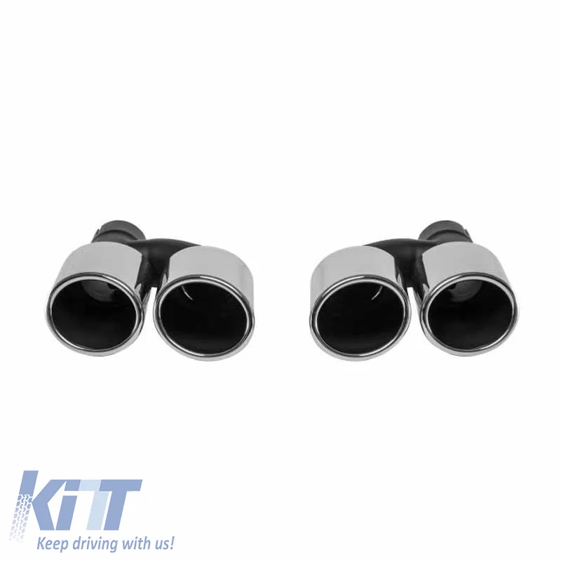 Exhaust Pipes Double Suitable for Audi A3 A4 A5 A6 A7 A8 S3 S4 S5 S6 S7 S8 SQ3 S-Design 2 Pcs