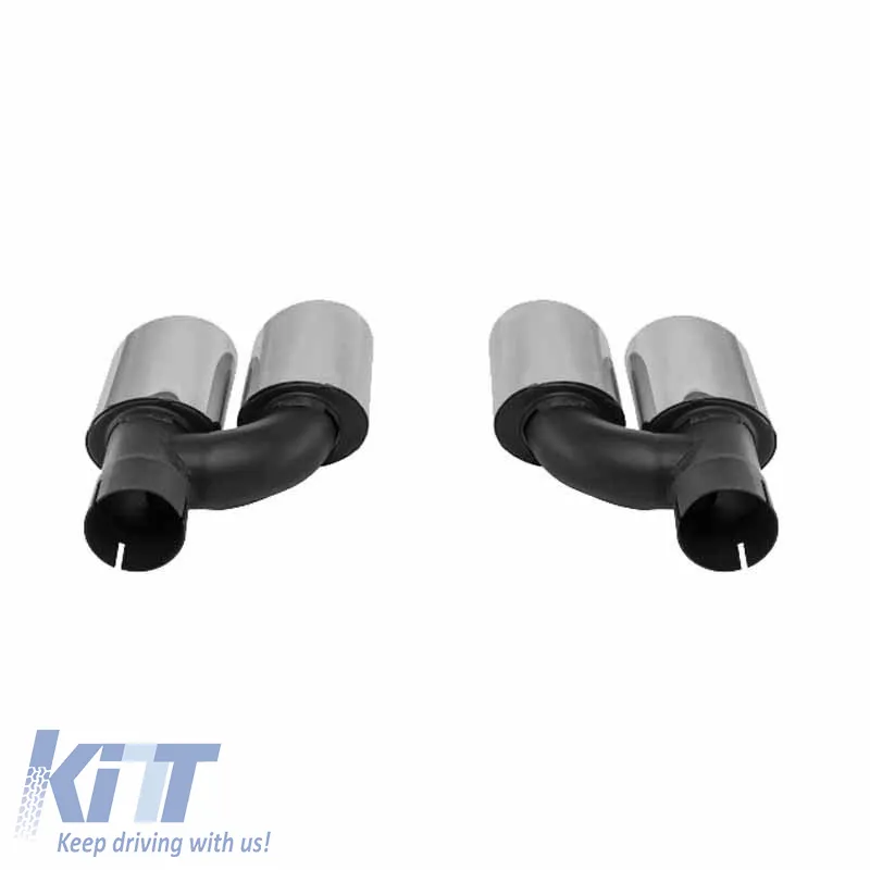 Exhaust Pipes Double Suitable for Audi A3 A4 A5 A6 A7 A8 S3 S4 S5 S6 S7 S8 SQ3 S-Design 2 Pcs