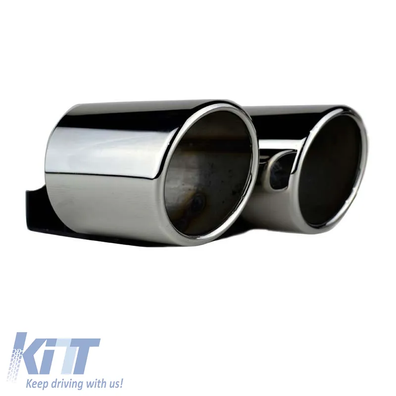 Exhaust Pipes Double Suitable for Audi A4 B8 08-15 S4 Look 2 Pcs