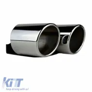 Exhaust Pipes Double Suitable for Audi A4 B8 08-15 S4 Look 2 Pcs-image-6295640