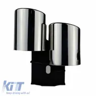 Exhaust Pipes Double Suitable for Audi A4 B8 08-15 S4 Look 2 Pcs-image-6295642