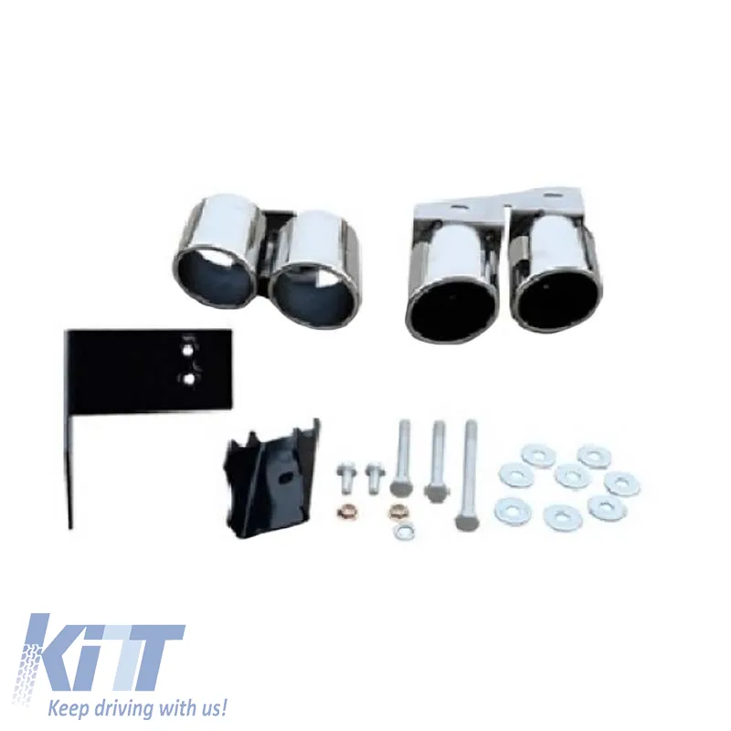 Exhaust Pipes Double Suitable for Audi A4 B8 08-15 S4 Look 2 Pcs
