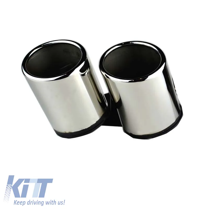 Exhaust Pipes Double Suitable for Audi A4 B8 08-15 S4 Look 2 Pcs