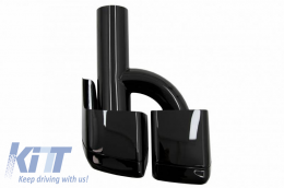 Exhaust Pipes Double suitable for Mercedes-Benz W211, W212, W204, W209, W221, W164, W166 A Design 63 Look Black Edition 2 Pcs