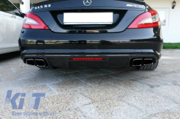 Exhaust Pipes Double Suitable for Mercedes-Benz W211, W212, W204, W209, W221, W164, W166 A Design 63 Look Black Edition 2 Pcs