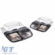 image-7-Exhaust Pipes suitable for Mercedes-Benz A-Class W176 12-18 A Design A45 / CLA W117 13-18 Black (2 Double)