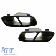 Exhaust Pipes suitable for Mercedes-Benz A-Class W176 12-18 A Design A45 / CLA W117 13-18 Black (2 Double)