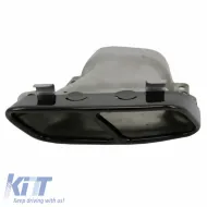 Exhaust Pipes suitable for Mercedes-Benz A-Class W176 12-18 A Design A45 / CLA W117 13-18 Black (2 Double)-image-6316689