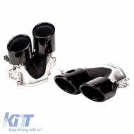 Exhaust Pipes suitable for Mercedes-Benz A-Class (W177), CLA (C118), GLA (H247), GLB (X247) Piano Black (2 Double)