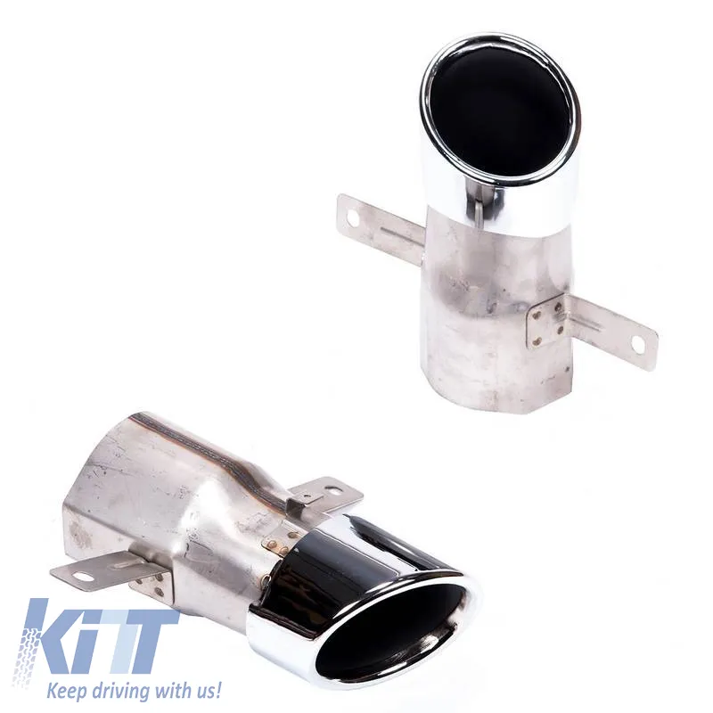 Exhaust Pipes suitable for Mercedes-Benz A-Class (W177), CLA (C118), GLA (H247), GLB (X247) 35 A Design Look Chrome (2 Single)