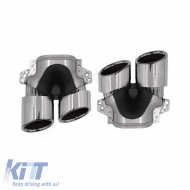 Exhaust Pipes suitable for Mercedes-Benz A-Class (W177), CLA (C118), GLA (H247), GLB (X247) Chrome (2 Double)