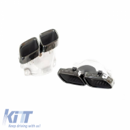 Exhaust Pipes suitable for Mercedes-Benz GLE Coupe C167 SUV W167 2019+ Piano Black (2 Double)