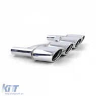 Exhaust sport tailpipes stainless steel for Mercedes W204 W211 W164 W166 W221 R230-image-6278919