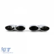 Exhaust sport tailpipes stainless steel for Mercedes W204 W211 W164 W166 W221 R230-image-6278920