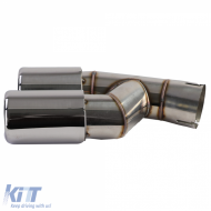 Exhaust tailpipe dual pipe chrome suitable for 3 Series BMW F30 F31 316 318 320-image-6209772