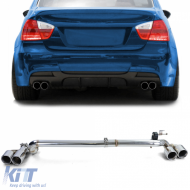 image-17-Exhaust tailpipe duplex 4-pipe conversion kit for 3 Series BMW E90 E91 323 325 328 330