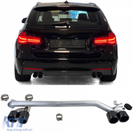 image-16-Exhaust tailpipe duplex 4-pipe look conversion fits BMW F30 F31 320 325 328 330