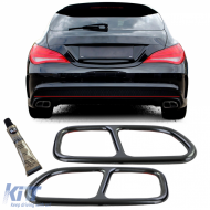 image-48-Exhaust tailpipe trims black 4-pipe look for Mercedes CLA C117 X117 13-16