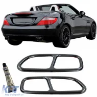image-51-Exhaust tailpipe trims black 4-pipe look for Mercedes SLK R171 08-11