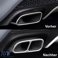 Exhaust tailpipe trims chrome 4-pipe look for Mercedes SLK R171 08-11-image-6264230