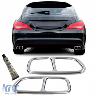 Exhaust tailpipe trims chrome 4-pipe look for Mercedes CLA C117 X117 13-16 - ODEMTM6027277