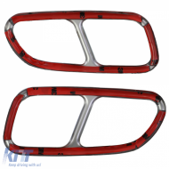 Exhaust tailpipe trims chrome 4-pipe look for Mercedes CLA C117 X117 13-16-image-6264285