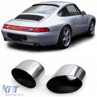 Exhaust tailpipes polished stainless steel suitable for Porsche 911 993 3.6 200kw 210kw - ODEMTP6013600