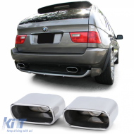 Exhaust tailpipes sport look suitable for BMW X5 E53 3.0i 99-06 - ODEMTB6013365