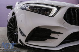 Extension lèvre pare-chocs avant pour MERCEDES A W177 V177 04.18+ A35 Look Noir-image-6094925