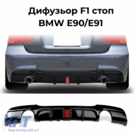 F1 light diffuser 335i style suitable for BMW E90 E91 M bumper Black Piano Lacquer! - PERBDB6026987