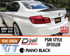 F10 PSM Style Rear Spoiler Piano Black ABS / 2010-2017 - DTSB6025971