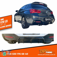 image-14-F20 LCI M Performance Rear Diffuser Left Dual Output Glossy Black ABS / 2015-2019