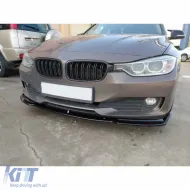 image-26-F30 3 Piece Front Lip Piano Black Vacuum Plastic / 2012-2018