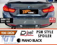 image-4-F32 PSM Style Rear Spoiler Piano Black ABS / 2014-2020 (2 Door)
