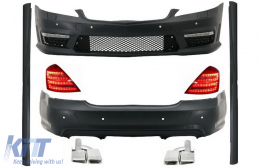 Facelift Body Kit für Mercedes S-Klasse W221 LWB 05-09 Stoßstange Licht Auspuff-image-5995470