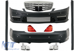 Facelift Body Kit para Mercedes S W221 LWB 05-09 Parachoques Luces LED Reja-image-6005459