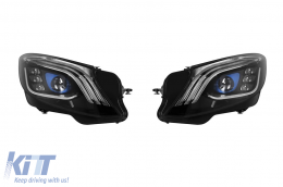 Facelift type LED headlight tuning kit suitable for Mercedes S-Class W222 2013-2017, compatible with front bumper 2013-2017, black base, left and right - ABMEHX6012155