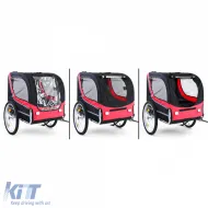 Fahrradanhänger, Hundehänger, faltbar für Haustiere, rot-schwarz, bis zu 40kg-image-6195332
