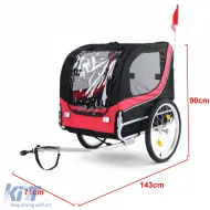 Fahrradanhänger, Hundehänger, faltbar für Haustiere, rot-schwarz, bis zu 40kg-image-6195334