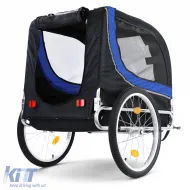 Fahrradanhänger, Hundehänger, faltbar für Haustiere, blau-schwarz, bis zu 40kg-image-6195338