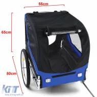 Fahrradanhänger, Hundehänger, faltbar für Haustiere, blau-schwarz, bis zu 40kg-image-6195340